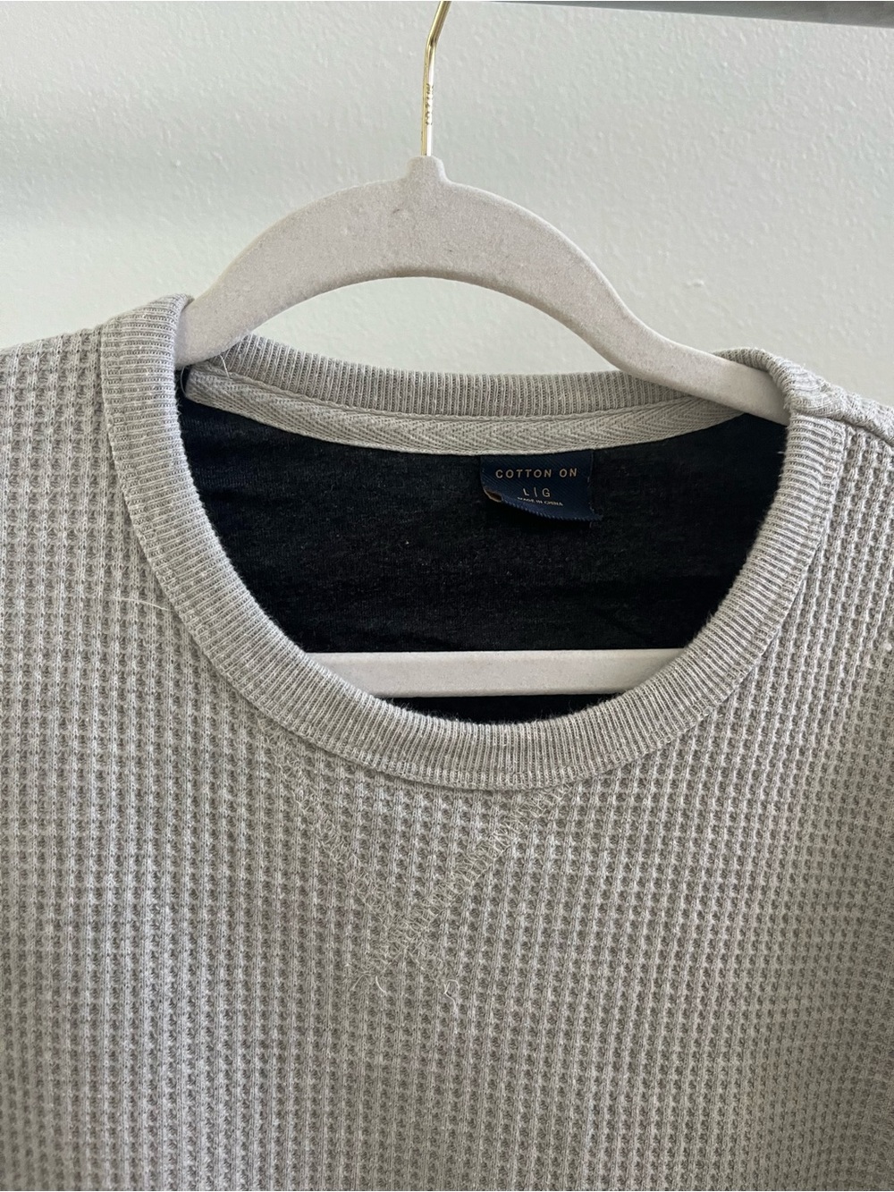Classic Waffle Knit Crewneck Sweater - Light Gray cotton on - Picture 2 of 6